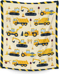 Construction Blanket for Boys Girls - 40" x 50" Inches Construction Throw Blanket Gift for Kids - Flannel Warm Soft Throw for Crib, Couch, Sofa