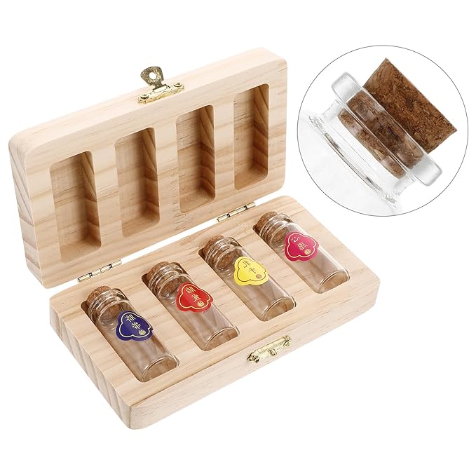 Multipurpose Keepsake Box for Large Wooden Organizer with Bottles for Lanugo Umbilical Cord First Hair Storage Memory Case Girl Boy Newborn Souvenir Holder