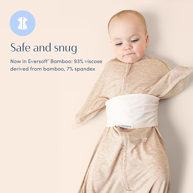SleepingBaby Fleece Zipadee-Zip Transition Swaddle and Snuggle Strap Bundle - Roomy Baby Swaddle Blanket with Zipper Convenience and Wearable Blanket Accessory, Mint, Medium (6-12 Month)