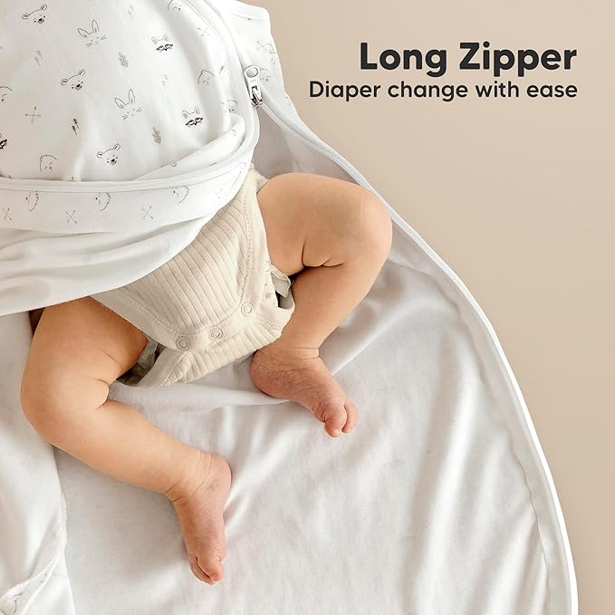 2-Pack Organic Baby Sleep Sacks, 100% Cotton - Soft & Breathable 0.5TOG Baby Wearable Blanket, Toddler Sleeping Sack 6-18 months, Easy to Wear Transitional Swaddles for Newborns, Infants (Nordic, M)