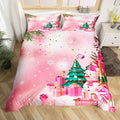 Christmas Bedding Set Kids Christmas Tree Snowman Xmas Theme Comforter Cover Set for Boys Girls Snowflake Duvet Cover Breathable Luxury Gift Boxes Bedspread Cover Room Decor Quilt Cover Twin Size