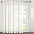 Lush Decor Farmhouse Textured Grommet Sheer Window Curtain Panel (Single Panel), 115"W x 84"L, White