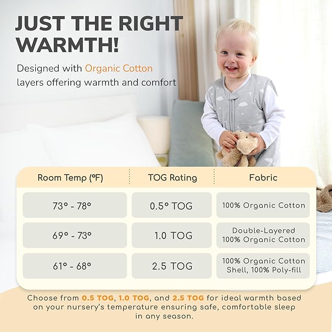 Mama Cheetah Toddler Sleep Sack with Feet 3T-4T, 0.5 TOG Organic Cotton Baby Wearable Blankets with Legs, Baby Sleeping Bag for Walkers, Early Walker Large