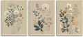 CHMMART 3 Piece Botanical Floral Framed Wall Art Vintage Flower Canvas Art Prints Wildflower Pictures Wall Decor Nature Painting Artwork for Living Room Bedroom Bathroom 12x16in
