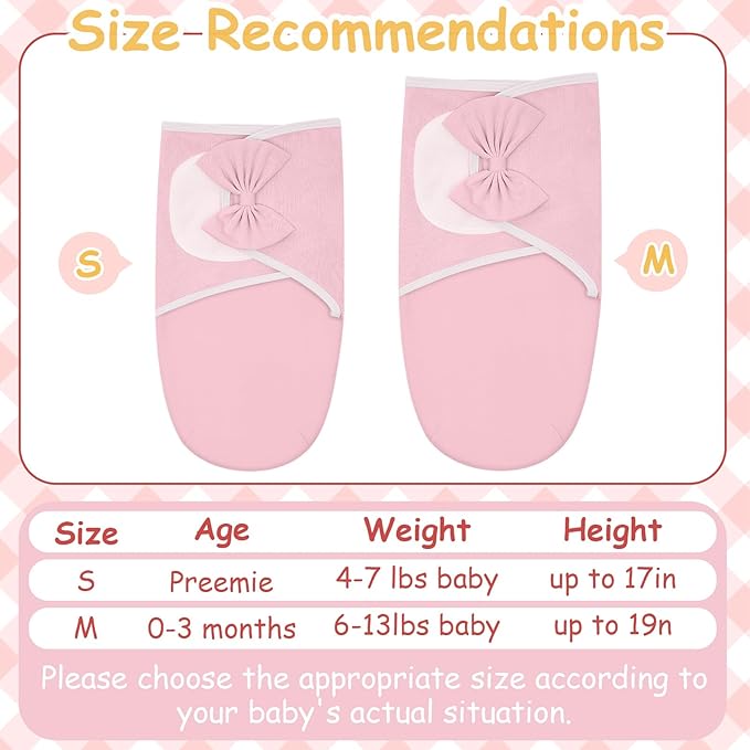 Ramede 6 Pack Preemie Swaddle Blanket with Hats Sleep Swaddle for Baby Boy Girl Preemie Newborn Sacks Soft Cotton Wearable (Rosette,Light Color)