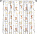 Cartoon Bear Curtains, Cute Lovely Bear Star Cloud Ballon Pastel Blackout Window Treatments, Rod Pocket Thermal Insulated Drapes 2 Panel Sets for Kids Bedroom Nursery Classroom, 42" W X 63" L