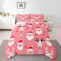 Feelyou Christmas Comforter Set All Season Santa Deer Bedding Set with 1 Pillow Cases Snowflake Microfiber Kids Toddler Bedclothes Bedroom Decor Duvet Quilt Breathable Soft Lightweight