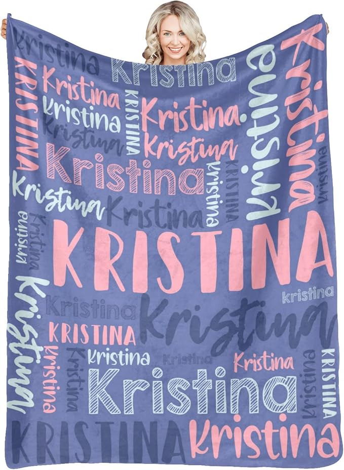 Dr.TOUGH Personalized Blankets with Name Customized Baby Blankets for Girls Boys Adults Monogrammed Blankets and Throws Christmas Birthday Mothers Fathers Valentines Day Gift (Dark Blue,50''×60'')