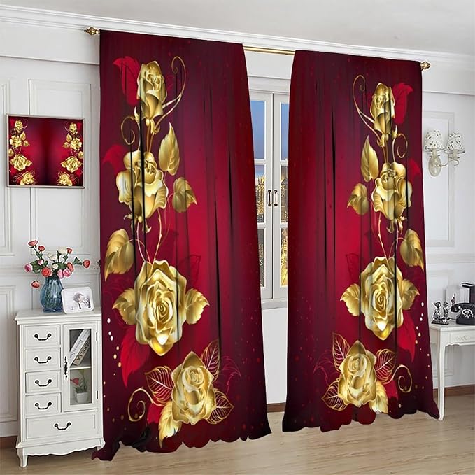 Woodland Kids Curtains Rustic Woodland Wild Animals Watercolor Forest Rainbow Sun Window Draeps for Baby Girls Boys Kids Nursery Bedroom Living Room 2 Panels, 52x84 Inch