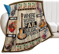 Tijuboni Guitar Music Throw Blanket Guitar Gifts for Girls Boys Women Men Kids Adults Soft Flannel Fleece Blanket for Couch Sofa Bed Home Decor 40"x50"