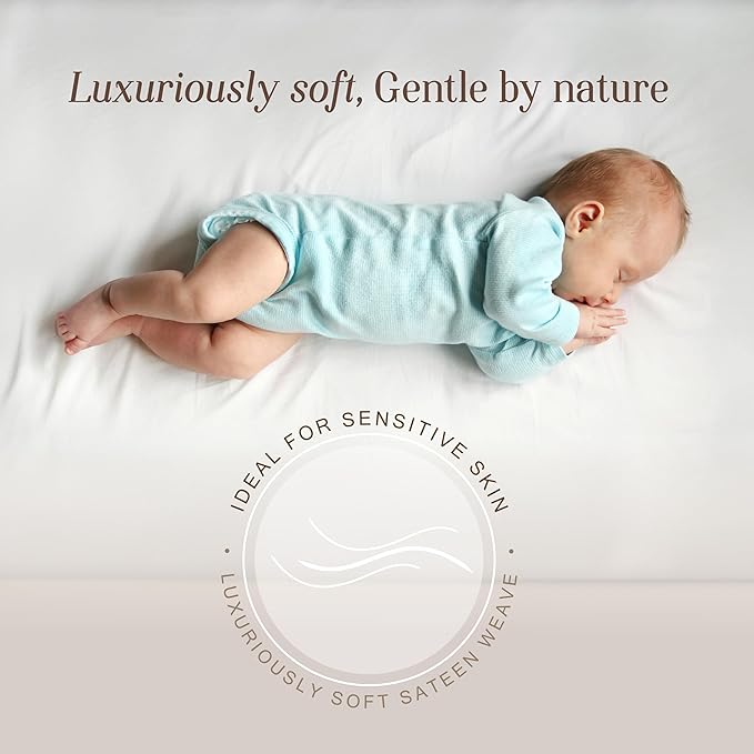 Bella Coterie Luxury Bamboo Viscose Crib Sheet | Organically Grown | Ultra Soft, Cooling for Better Sleep | Deep Pocket Fitted Sheet for Crib & Toddler Mattress | 100% Organically Grown [Coastal Blue]