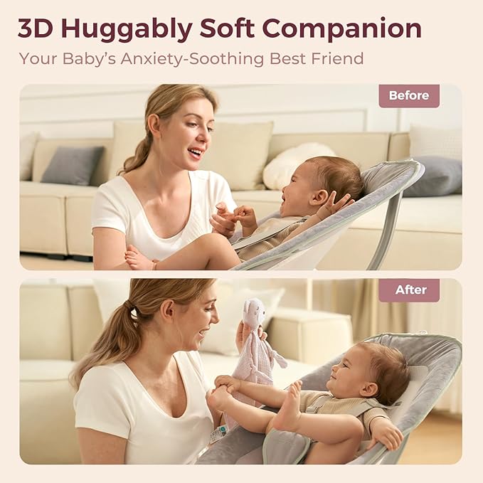 Momcozy Bear Loveys for Babies with Cotton - Soft Security Blanket for Boy or Girl for Self-Soothing On-The-Go-Portable & Anti-Drop Design - Newborn Gift，Must Have（Pink Bear 14 inch）