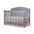 SORELLE FURNITURE Berkley Round Top Crib, Classic 4-in-1 Convertible Crib, Made of Wood, Non-Toxic Finish, Wooden Baby Bed, Toddler Bed, Child’s Daybed and Full-Size Bed, Nursery Furniture-Gray