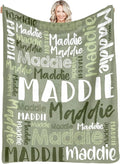 Dr.TOUGH Personalized Blankets with Name Customized Baby Blankets for Girls Boys Adults Monogrammed Blankets and Throws Christmas Birthday Mothers Fathers Valentines Day Gift (Mossy, 40''×50'')