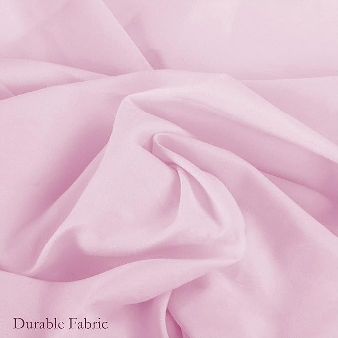 PLAIN PRINTED LINEN 3-Piece Toddler Sheet Set, 100% Cotton Fitted Sheet, Flat Sheet and Envelope Pillowcase, Toddler Bed Set, Mini Crib Sheets (Pink Solid)