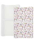 Changing Pad Cover for Baby Boy Girl 2 Pack, Muslin Changing Table Pad Covers with Boho Style, Neutral Nursery Bedding Essentials Soft and Breathable (Purple Petals & White)