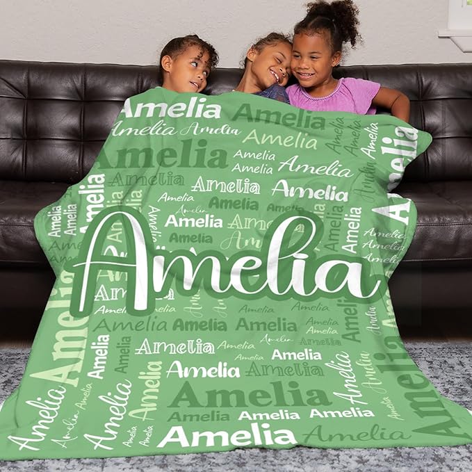 Dr.TOUGH Personalized Blanket for Adult Kids with Name Customized Blankets Personalized Throw Blanket for Christmas Birthday Gifts