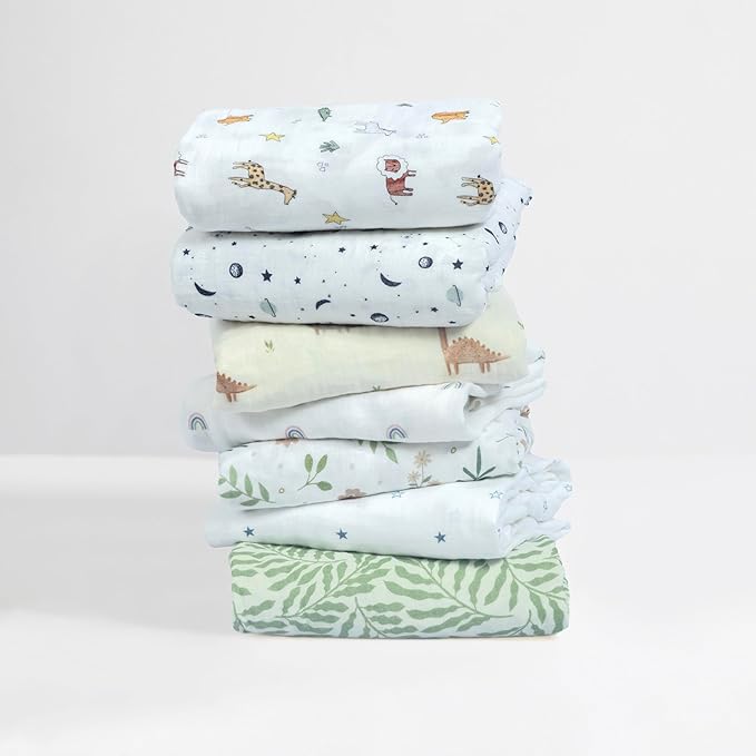 Dreamology Muslin Mini Crib Sheets, Boys,Girls,Soft & Breathable Crib Sheet,1 Pack | 100% Cotton Crib Sheets for Mini Cribs & Mini Crib Mattress, Pack n Play Sheets, 24x38 Mini Crib Sheet | Animal