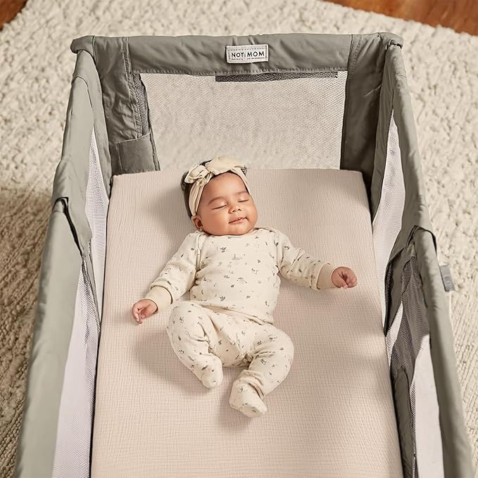 lulumoon Fitted Pack and Play Sheets: Soft Muslin Cotton for Graco Playard Mattress - Neutral Colors for Boys and Girls