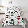 Feelyou Christmas Comforter Set All Season Snowman Bedding Set with 1 Pillow Cases Snowflake Microfiber Kids Twin Bedclothes Bedroom Decor Duvet Quilt Breathable Soft Lightweight