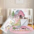 Custom Baby Crib Bedding Set, 3 Pcs Personalized Nursery Bedding Set with Name, Soft Baby Bedding Crib Sets with Blanket - Toddler Crib Sets for Girls Boys, Infant Newborn Gifts, Farm Animals