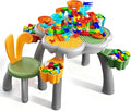 OCATO Kids Toddler Table and Chair Set: Sensory Activity Tables with Rabbit Chairs and Large Marble Run Building Blocks Storage All in One Play Sand Water Table 3 4 5 6 Year Old Boy Girl Toys Gifts