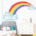 Rainbow Wall Decals Watercolor Rainbow Decor for Kids Room, Cute Watercolor Rainbow Wall Stickers Cloud Wall Decor Murals Decorations for Classroom Girls Room Nursery