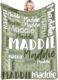 Dr.TOUGH Personalized Blankets with Name Customized Baby Blankets for Girls Boys Adults Monogrammed Blankets and Throws Christmas Birthday Mothers Fathers Valentines Day Gift (Mossy,60''×80'')