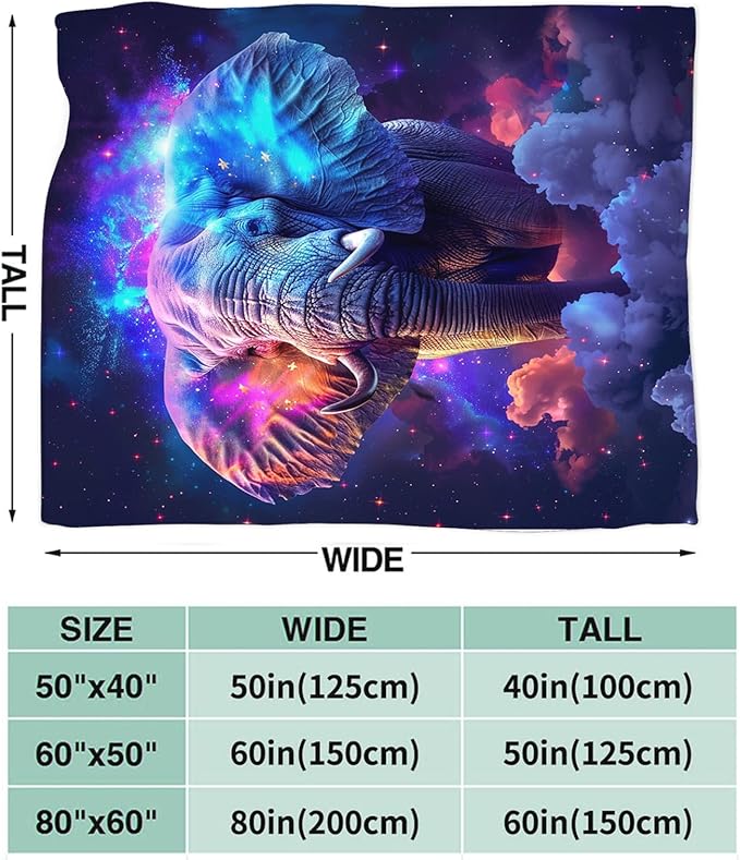 Tijuboni Elephant Throw Blanket Elephant Gifts for Girls Boys Women Men Kids Adults Soft Flannel Fleece Blanket for Couch Sofa Bed Home Decor 40"x50"