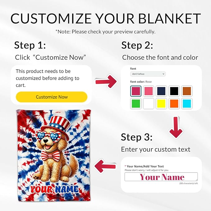 Personalized Blanket for Girls - 50" x 60" Inches Cute Dog Blankets for Teens - Golden Retriever Cozy Plush Throw for Sofa, Home