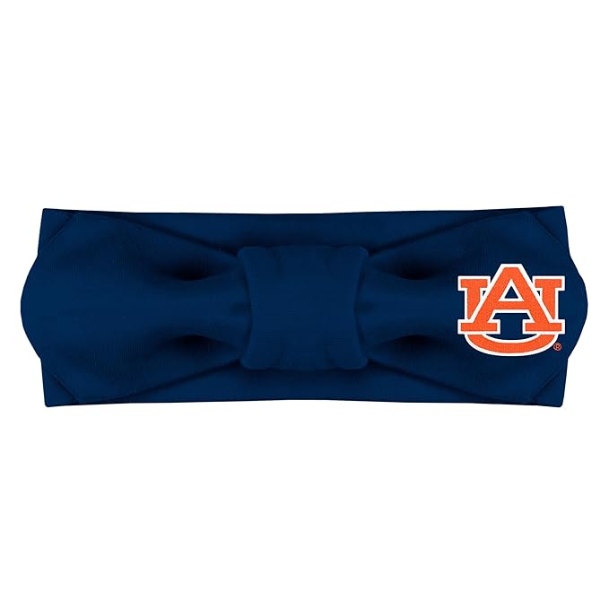 Creative Knitwear Auburn Tigers Infant Girls Navy Solid Hair Knot Headband Embroidered Logo - Size Newborn - 4T