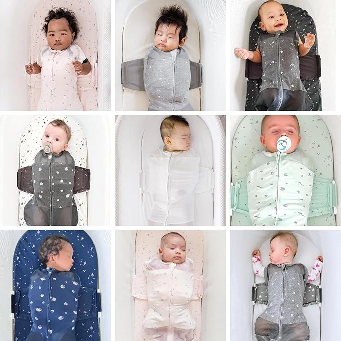 Happiest Baby SNOO Sleep Sack - 100% Organic Cotton Baby Swaddle Blanket - Doctor Designed Promotes Healthy Hip Development (Rose Planets, Medium)