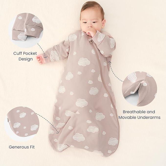 kaiya baby Unisex Sleeping Bag for Babies and Toddlers 1.0 Tog Sleep Sack 0-6 Months, Baby Sleep Sack, Newborn Sleep Sack, Wearable Blanket Baby, One Piece with Sleeves, Gifts for Baby, Pink
