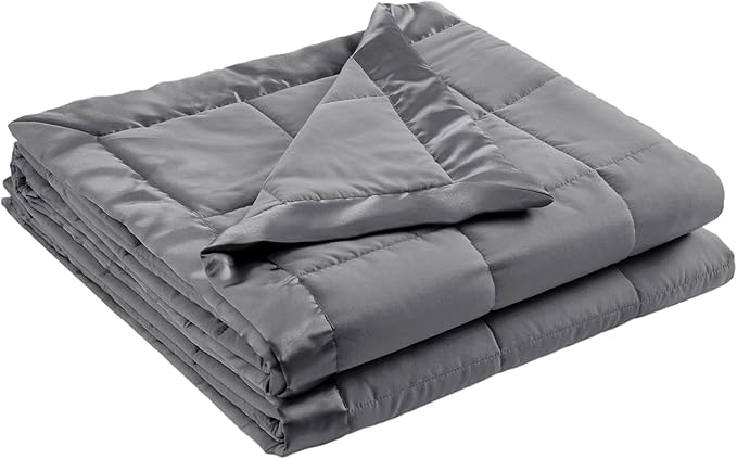 Madison Park Windom Down Alternative Blanket, Premium 3M Scotchgard Moisture Wicking Treatment, Lightweight and Soft Bed Cover For All Season, Satin Trim, Charcoal Twin