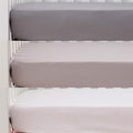 Belsden 3 Pack Microfiber Durable Crib Sheets Fitted, Silky Soft Smooth Breathable Baby Sheets Set for Boys Girls, 28''x 52'' Fits Standard Crib and Toddler Mattresses, White + Gray + Lt Gray
