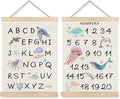 Supwhd Ocean Nursery Decor, Alphabet Numbers Ocean Animals Poster Hanger Frame, Sea Animals ABC 123 Educational Wall Decor for Nursery Kids Room Playroom Classroom Homeschool, 16x24 Set of 2