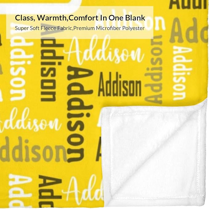 Dr.TOUGH Name Blanket Personalized Blanket for Adult Kids Flannel Customized Personalized Blankets and Throws