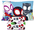 Sunny Side Up Spidey & His Amazing Friends Twin Sheet Set - 3 Piece Kids Bedding Set Includes Pillow Cover - Super Soft Superhero Microfiber Sheets Features Miles Morales & Ghost Spider