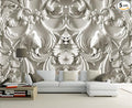 White Gypsum Art Wall Mural Wallpaper for Bedroom 103" x 69"
