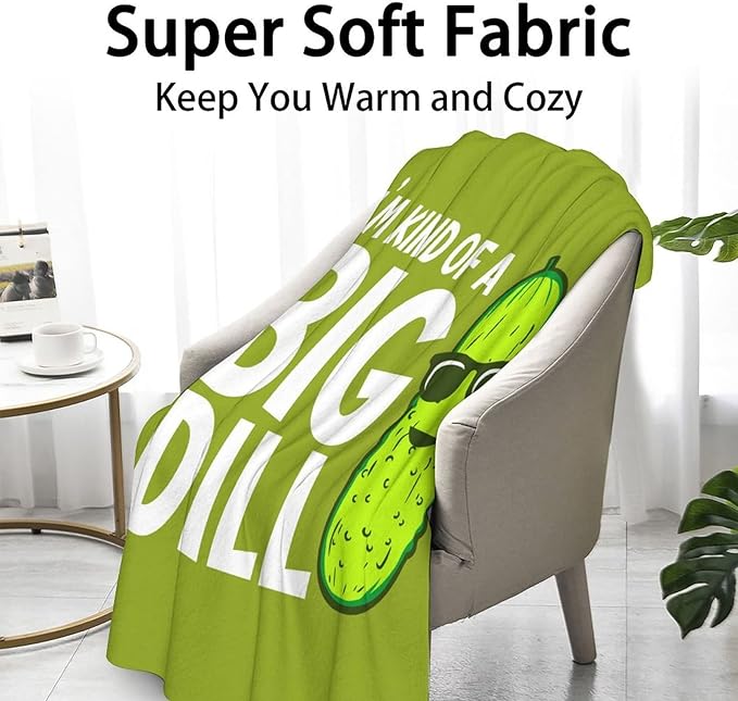 Pickle Throw Blanket for Baby - 30x40 Inches Lap Size - Soft Fluffy Cozy Blankets Gift - Green Funny Blanket Throws for Couch, Work