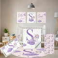 5 Piece Customized Crib Bedding Set for Girls - Custom Name Baby Crib Purple Unicorn Nursery Bedding Set with Soft Blanket, Fitted Sheet, Rug, Personalized Gifts for Toddlers, Newborns, Infants
