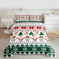 Feelyou Merry Christmas Kids Comforter Set Twin Size Santa Claus Bedding Set Cute Deer Duvet Quilt for Kids Boys Girls Bedroom Snowflake Decor Microfiber Ultra Soft Breathable