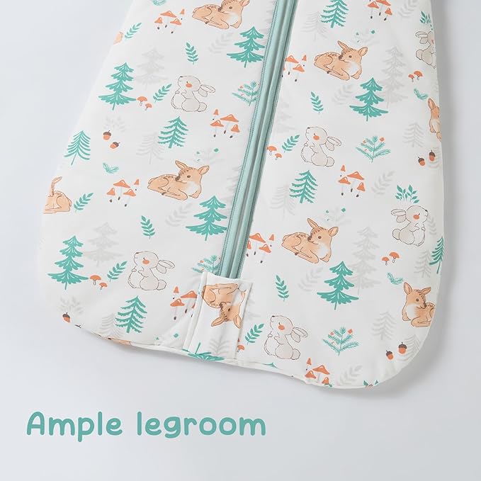 Baby Sleeping Bag 2.5 TOG Cotton Winter Sleep Sack for Newborn babies, Unisex Baby Wearable Blanket with Animal Patterns, Deer, S