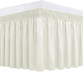 Biscaynebay Wrap Around Bed Skirts for Full & Full XL Beds 19" Long Drop, Ivory Adjustable Elastic Dust Ruffles Easy Fit Wrinkle & Fade Resistant Silky Luxurious Fabric Solid Machine Washable