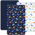 PHF 3 Pack Soft Mini Crib Sheets, Dinosaur Pack N Play Sheets for Baby Boys Girls, No Slip Universal Fit for Pack N Play, Playard, Portable and Mini Crib Mattresses,Navy Dinosaur