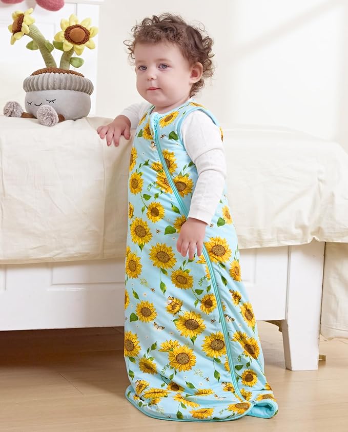 Rayon Made from Bamboo Viscose Sleep Sack 0-36 Months 1.0 Tog for Toddler and Baby sleepers 2-Way Zipper Newborn Sleep Sacks