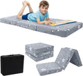 MeMoreCool Glow Star Pattern Foldable Floor Mattress for Kids, Trifold Nap Mat for Toddlers, Portable Daycare Sleeping Futon or Floor Bed, 57x22 Inch