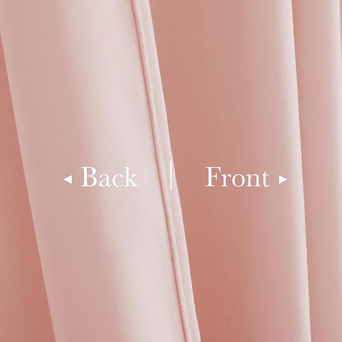 StangH Baby Pink Velvet Curtains Room Darkening Thermal Insulated Drapes for Bedroom Living Room Girls' Room, Super Soft Window Treatment with Rod Pocket Back Tab, 52x108, 2 Panels
