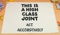 Boho Rectangular Banner Flag Wall Sign Decor for Home Office Classroom Dorm Apartment Living Room-Birthday Christmas Gift for Boy Girl Teen Friends Family-This Is a High Class Joint Act Accordingly