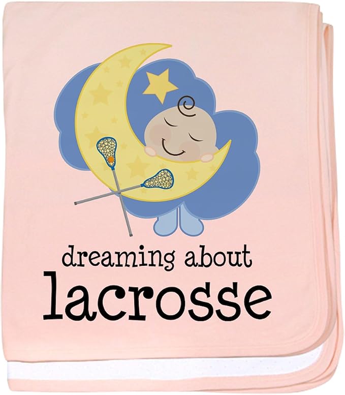 CafePress Dreaming About Lacrosse Baby Blanket, Super Soft Newborn Swaddle